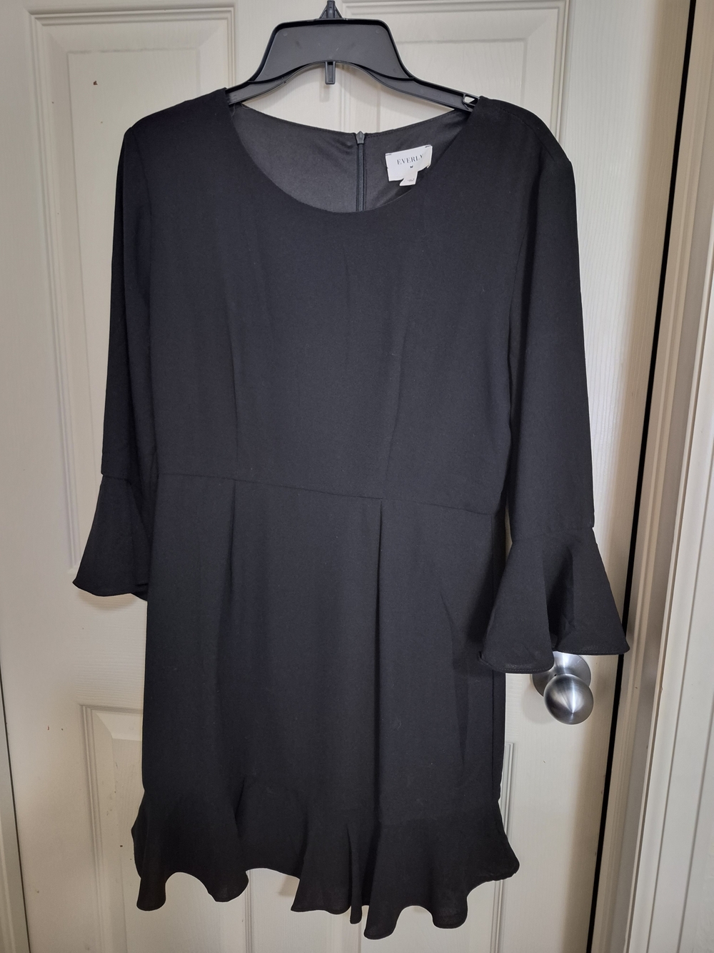 Everly Large Women’s Black Ruffle-Hem Dress